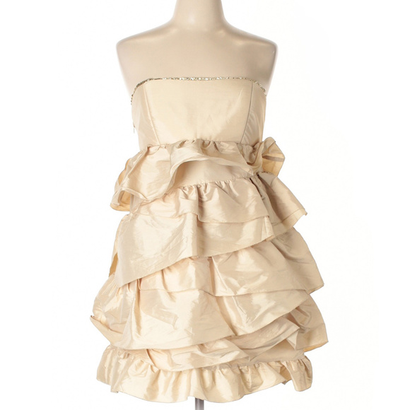 Aqua Champagne Ruffled Party Dress - Size L (NWT) - Picture 1 of 3